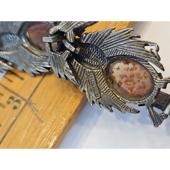 Vintage Florenza Statement Dragon's Breath Bracelet 1960's New York Signed - Picture 12 of 12